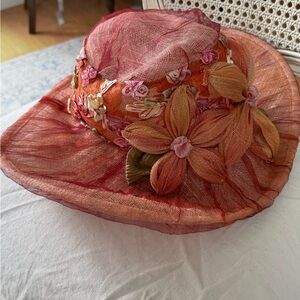 Grevi Red and Orange Floral Women's Hat